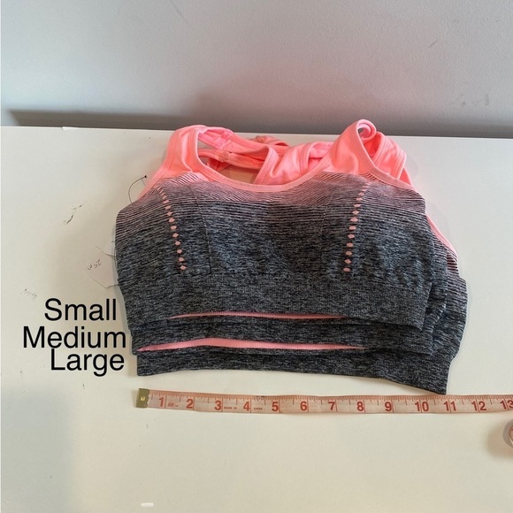 Pink and black Sports Bra padded Medium New NWT - Picture 8 of 8